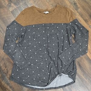 Maurices Polka Dot Twist Front Top